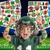 100 PCS Football 1st Temporary Tattoos Birthday Party Decorations Favors Supplies Decor First Year Down Football Touchdown One Year Themed Stickers Gifts For Girls Boys Classroom School Prizes Reward