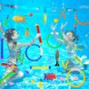 YUJUN 35PCS Pool Diving Swimming Toys, Summer Underwater Game Toys with Pool Fishes Dive Sticks Rings Gems Storage Bag for Kids Swim Birthday Party Favors
