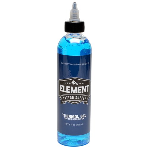 ELEMENT TATTOO SUPPLY - Tattoo Stencil Trasnfer Lotion Gel Blue Applicator for Real Tattoos (8oz Bottle)