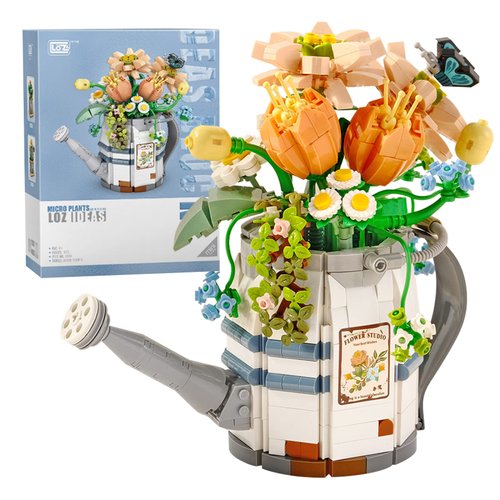MEIEST Mini Building Blocks Watering Pot Bonsai Plant Model Set,Creative DIY Simulation Particle Flower Succulent Botanical Collection Construction Building Bricks Toy,Home Decor