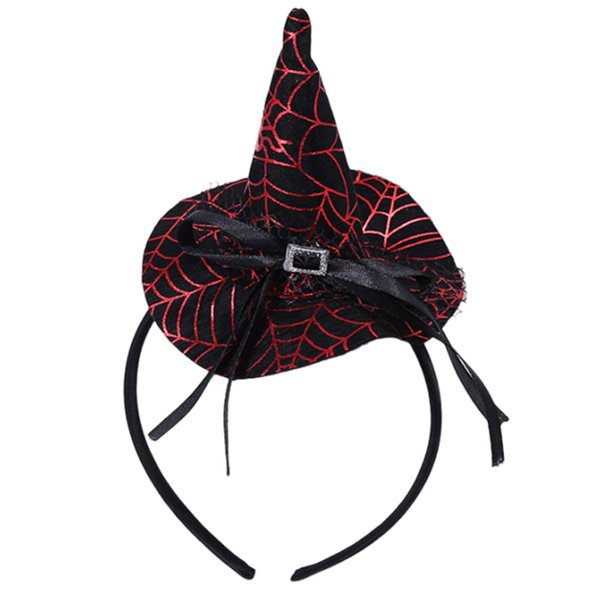 Totelux Halloween Witch Hat Headband Spider web Hair Hoop for Women Girls Cosplay Makeup Costume Decoration Party Supplies Halloween Hair Accessories Red Black