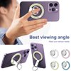 Tensho Cell Phone Ring Holder for MagSafe,360 Degree Rotation Magnetic Phone Grip with Adjustable Kickstand Finger,Strong Metal Mag Safe Finger Stand Compatible with Magsafe iPhone 15/14/13/12 Series.