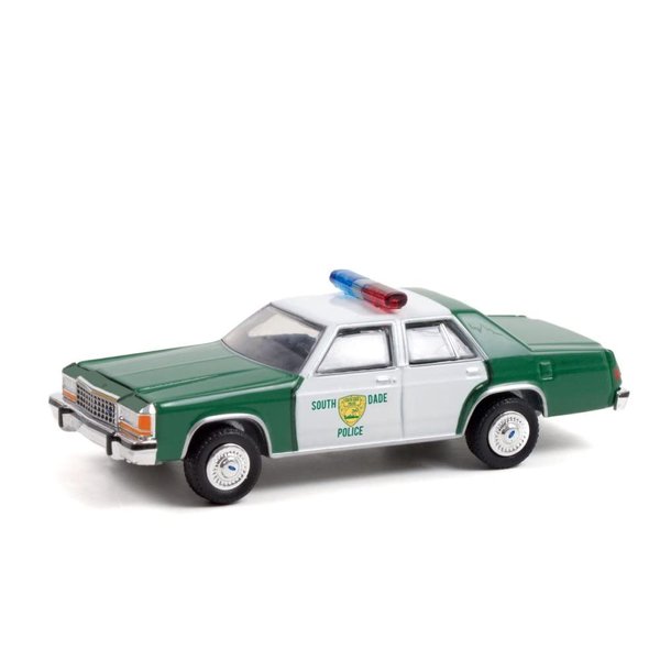 ModelToyCars Miami-Dade Police Department 1983 Ford LTD Crown Victoria, Ace Ventura: Pet Detective - Greenlight 44930B/48 - 1/64 Scale Diecast Model Toy Car