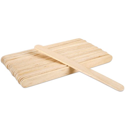 Beauticom 100pcs 5.5" Medium Flat Wood Sticks Spatula Applicator for Facial Hair Wax Removal (4.5" Wooden Applicator, 100pcs)