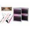 DIY Lash Extension Kit 280pcs AsEternal Individual D Curl Eyelash Extension Kit 30D 40D 9-16mm Mix Lash Clusters with Lash Bond and Seal and Lash Applicator Tool for Self Application at Home, Natural