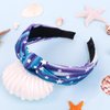 YARIEW Star Knotted Headbands for Girls, Mermaid Headband for Little Girl Hair Accessories, Cute Hair Bands, Non-Slip Fashion Head Band, Little Mermaid Party Decorations Gifts (Blue)…