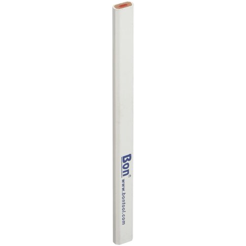 Bon Tool Bon 14-859 7-Inch Carpenter Pencil, Red Medium Lead with White Casing, 12-Pack