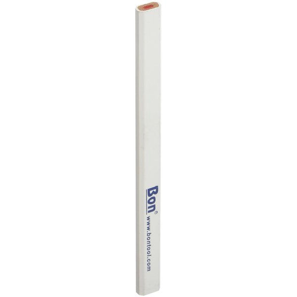 Bon Tool Bon 14-859 7-Inch Carpenter Pencil, Red Medium Lead with White Casing, 12-Pack