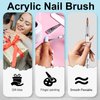 Shine Chance 3Pcs Acrylic Nail Brushes Set Size 2 4 5, Kolinsky Hair Acrylic Nail Art Brush, Art Design & Polish Mistake Cleaning Manicure Tools for Women Acrylic Application, Silver