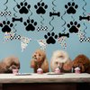 60PCS Dog Themed Party Hanging Swirl Puppy Birthday Party Decorations Dog Paw Prints Birthday Party Ceiling Streamers Favors for Girl Boy Kids Birthday Pet Dog Themed Birthday Baby Shower Party