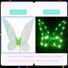 Lucakuins Fairy Wings for Girls Halloween Costumes,Butterfly Fairy Wings for Fairy Costumes Sparkle Fairy Princess Wings Party Favor (Green fairy wings with Light)