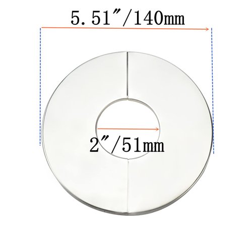 Tsnamay Wall Split Flange, Stainless Steel Round Escutcheon Plate for 2"/51mm Diameter Pipe, Pack of 2
