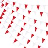 100 Feet Red & White Pennant Banner Flags String Hanging Red & White DIY Triangle Bunting Flags,Party Decorations for Grand Opening,Party Events Celebration,Kids Birthday,60 Pcs