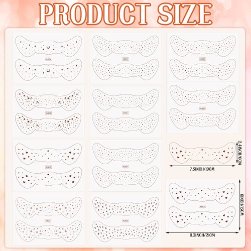 Eersida 20 Pieces Temporary Freckle Tattoo Waterproof Freckles Natural Tattoo Stickers Fake Freckles Patch Makeup Accessories for Men Women Party, 5 Styles