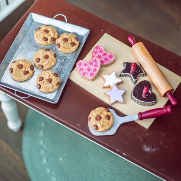 THE QUEEN'S TREASURES 18 Inch Doll Food Accessories,16 Piece Authentic Cookie Baking Set with Cookies About Baking Tools, Compatible with American Girl Pastry Bake Shop & Kitchen Furniture