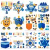 HOWAF 24 Pieces Hanukkah Stickers Make Your Own Hanukkah Crafts Stickers Decorations, Hanukkah Menorah Craft Kit DIY Menorah Scene with Stickers for Hanukkah Home Classroom Activities Party Supplies
