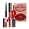 evpct 2Pcs Ruby Red Berry Matte Lip Liner and Lipstick Combo DNM Red Lip Gloss Stains Pencil Makeup Set Women Long Lasting 24 Hours Liquid Lipstick and Lip Liner Set labiales mate 24 horas originales
