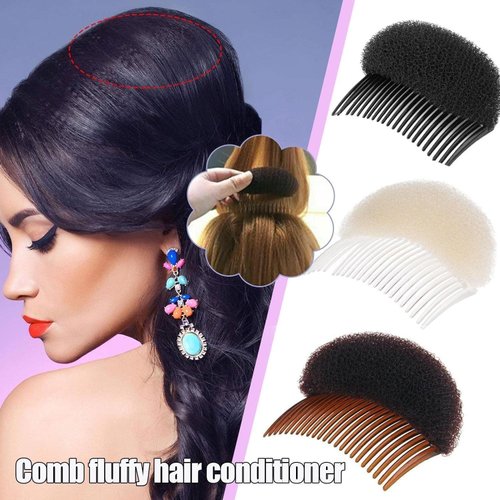 2Pcs Women Lady Girls Soft Sponge Foam Hair Base Inserts Bump Up Hair Pads Hair Styling Clip Stick Bun Maker Hair Styling Clip Hair Comb Braid Tool Hair Styling Accessories Braid Tool（Brown）