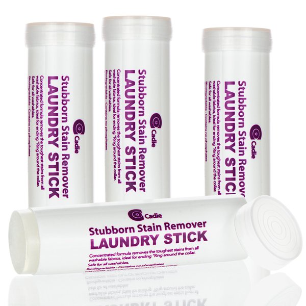 Laundry Stain Remover Stick – Pre Wash Spot Cleaner for Fabric Clothing on Cotton, Wool, Synthetics - Easy Removal of Grease, Blood, Coffee, Ink, Lipstick, Wine, Grass Soil | Clean On The Go (4 Pack)