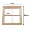 RLECS Wooden Dollhouse Square Window 2.75 x 2.75 Wood Color 4 Pane Window 1/12 Dollhouse Miniature Accessories