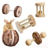 5 Pcs Hamster Chew Toys,Vankcp Natural Wooden Chew Toys Pets Teeth Care Molar Ball for Small Animals Cat Rabbits Rat Guinea Pig (5P)