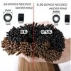 Amesun 4mm Silicone Lined Micro Rings Links Beads Linkies for I Bonded Tipped Hair Extensions (500Pcs #1 Black)