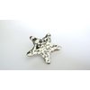 Small silver hammered metal star alligator hair claw clip clamp fine hair