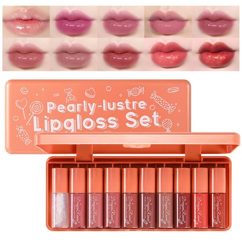 Yasovigi Korean Lip Tint Stain Set, 10 Colors Lip Gloss Plumping Lip Tint Waterproof Liquid Glaze Long lasting Lip and Cheek Tint for Women&Girls, High Pigment Lip Color Makeup (Type B)