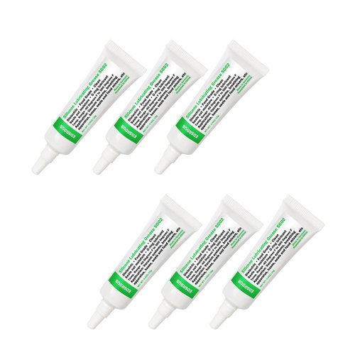 EDSRDUS SG02 Faucet Grease Food Grade Silicone Grease for O-Rings in Faucet, Garden Hoses, Dielectric, Plastic Material Lubrication 0.35OZ(10g) x6 Pack