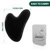 Gua Sha Facial Tools, GuaSha Massage Tool Guasha Board for SPA Acupuncture Therapy Trigger Point Treatment, Gua Sha Scraping Massage Tool (Black)