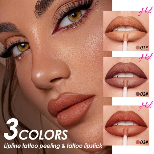 Boulari Lip Stain Long Lasting Lip Liner to Define Your Lips Waterproof Boulari Lip Stain Peel Achieve a Perfectly Makeup for Girls (True Nude+Neutral Mauve+Rose Pink, S)