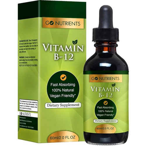 Go Nutrients Vitamin B12 - Fast Absorbing B12 Vitamins, All Natural, Vegan Friendly B12 Sublingual Supplement with 3000 mcg Methylcobalamin, Organic Raspberry Flavor, 2.0 oz. | 48 Servings