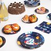 DECORLIFE Space Themed Party Supplies Serves 24, Space Birthday Decorations for Boys, Complete Pack Includes Astronaut Rocket Plates and Napkins, Forks, Total 96PCS
