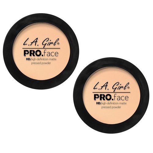 Pack of 2 L.A. Girl PRO Face High Definition Matte Pressed Powder, Creamy Natural GPP604