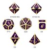 DNDND Glitter Purple Metal Dice Set, Solid Polyhedral DND Metallic Dice with Free Metal Case for Role Polying Game Dungeons and Dragons