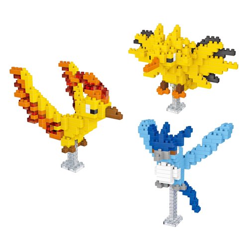 EBTY DREAMS Inc. - Set of 3 Moltres, Zapdos, Articuno Educational DIY Model Mini Building Blocks