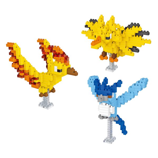 EBTY DREAMS Inc. - Set of 3 Moltres, Zapdos, Articuno Educational DIY Model Mini Building Blocks