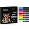 8 Pack Liquid Chalk Markers,Dry Erase Markers & Window Markers for Blackboards,Chalkboard Menu Board & Glass Car Window