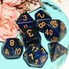 Galaxy DND Dice 7Pieces, Glitter Sparkle Cosmic Blue Black Mixed Polyhedral DND Dice for RPG MTG Table Game Dice
