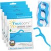 Trueocity Dental Flossers Brush Picks 4 Pack w/Travel Case (200 Total Count), Dental Floss Glides Easy, Flosser Helps Prevent Tooth Decay & Gum Disease, Easy Grip, Flossers for Adults, Mint Flavored