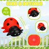 Syhood 50 Pcs Squeak Mini Ladybug Toys Fake Shower Animal Bath Toys Pool Rubber Animals Floating Bathtub Toys Realistic Small Ladybugs Figurine Model for Summer Birthday Party Favors Decoration