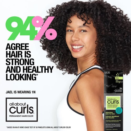 All About Curls 1N Curls Night Out Permanent Hair Color (Prep + Protect Serum & Hair Dye for Curly Hair) - 100% Grey Coverage, Nourished & Radiant Curls
