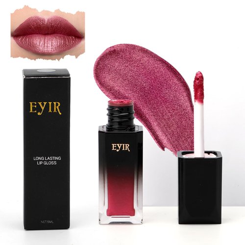 HENIUY Glitter Lip Gloss - Shimmer Lip Gloss Matte, Long Lasting Lip Gloss, Diamond Liquid Lip Gloss for Women(5ml, 01 Pink Rose)