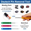 URMECCH Pin Removal Tool Kit Depinning Tools for Mechanics Automotive Electrical Terminals Connector Deutsch Pin Extractor with Hook Set and Brake Fluid Tester