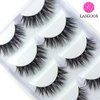 Luxurious Siberian Mink 3D False Eyelash LASGOOS Design Natural Look Messy Cross Daily Light Weight Reusable Fake Eyelashes Eye Makeup 5 Pairs/Box (A10)
