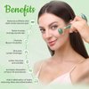 Poleview Jade Roller & Gua Sha Set, 100% Natural Facial Roller and Body Massage Skin Care Tools for Beauty, Increase Blood Circulation, Lymphatic Drainage & Reduce Wrinkles and Puffiness - Dark Green