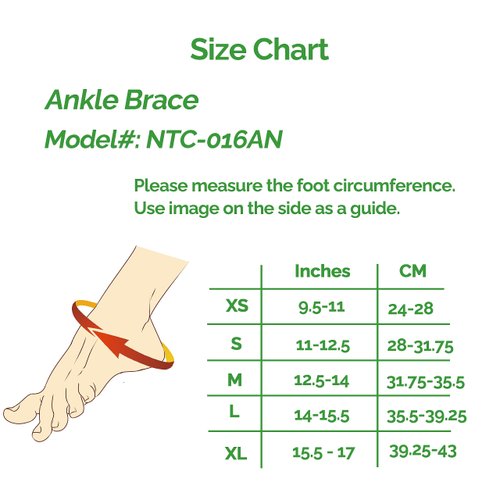 NeoTech Care Ankle Support Brace with Rayon Fabric Made from Bamboo, Gray (Size L, 1 Pair)