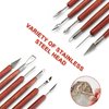 Clay Sculpting Tools, 6 PCS Double-Ended Stainless Steel Polymer Clay Tools, Wooden Handle Pottery Tools for Embossing, Carving Tools and Supplies