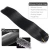 Clip in Hair Extensions Real Human Hair 140g Hair Extensions Real Human Hair Clip ins Natural Black 7pcs Straight, Rimoss Premium Soft Remy Human Hair Clip in Extensions for Women (#1B 16 Inch)
