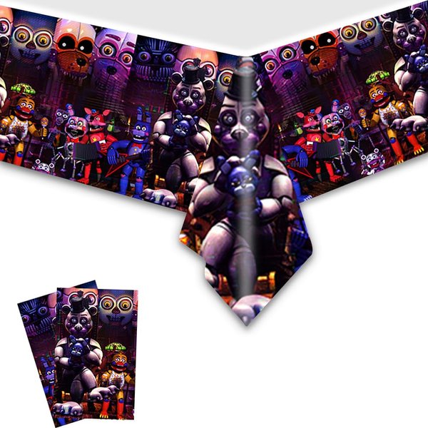 Five Nights Tablecloth Disposable Tablecover Birthday Party Supplies and Decorations for Kid Boy Baby Shower Rectangle Tables 70"X42",2 Pack